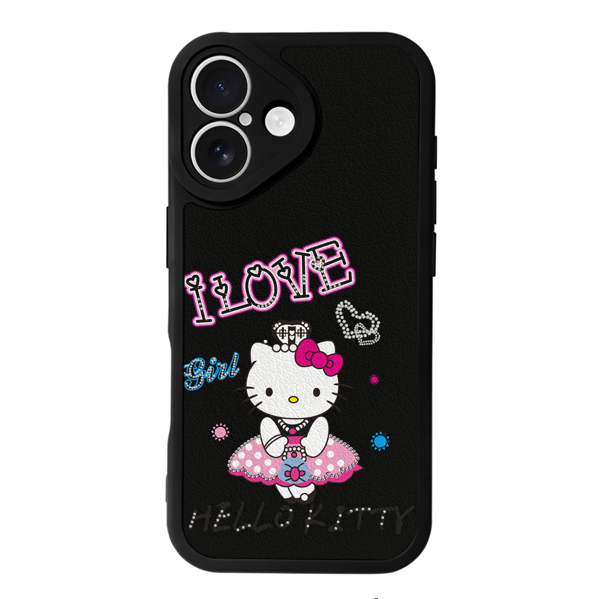 （画像用） Hello Kitty ハローキティ 【iPhone 16シリーズ対応】シリコンスマホケース（レザー調） 材質：シリコン
